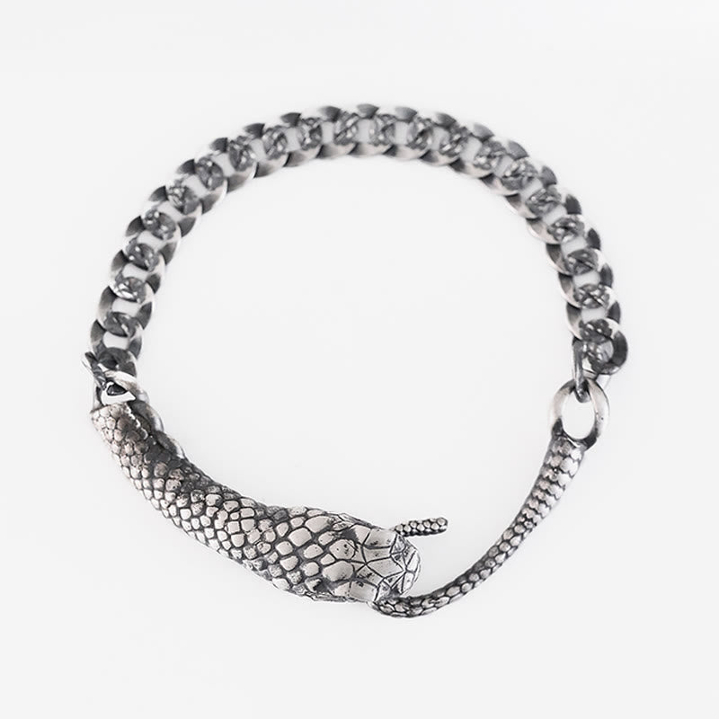 Bracelet en argent sterling en forme de serpent pour la bénédiction de l'année du serpent