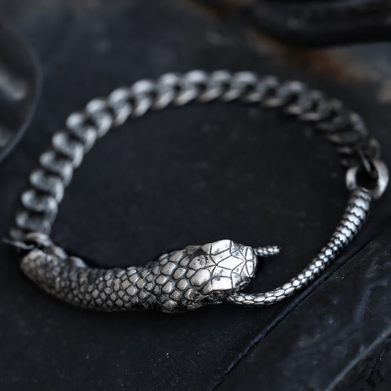 Bracelet en argent sterling en forme de serpent pour la bénédiction de l'année du serpent