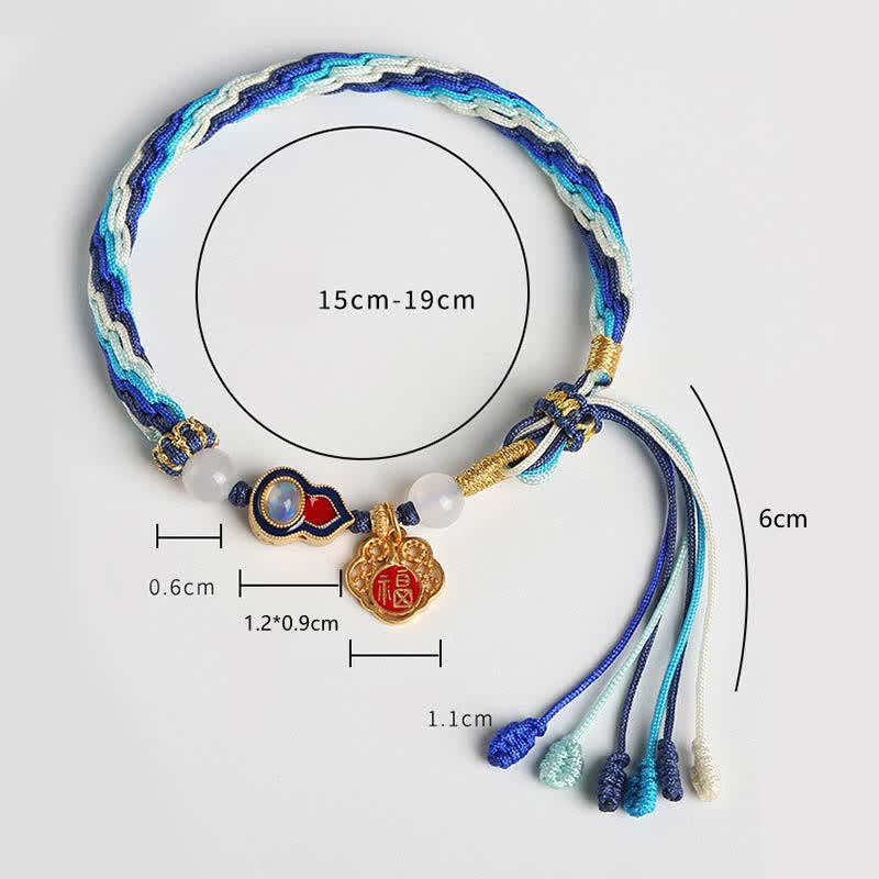 Bracelet de bénédiction en argent sterling avec gourde spirituelle 15-19 cm