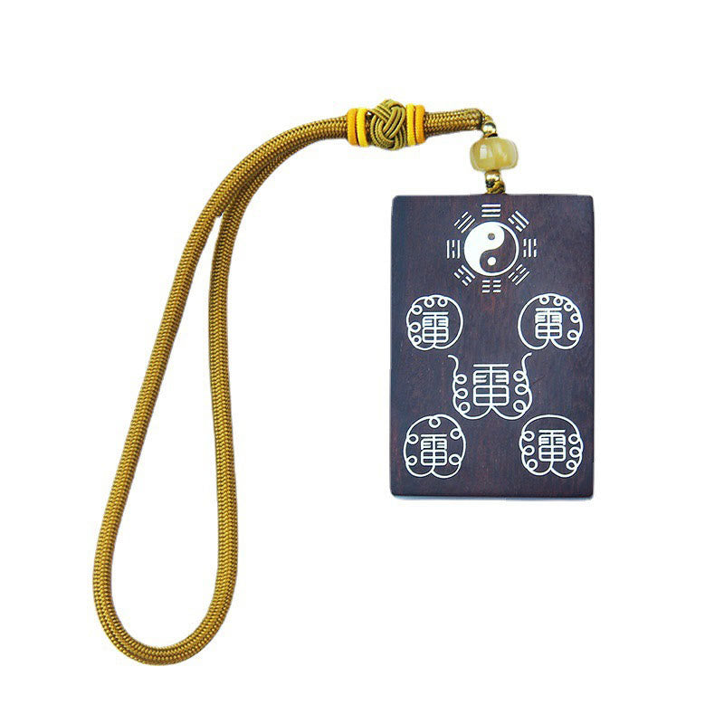 Collier Yin Yang en argent sterling et bois de santal rouge | Protection