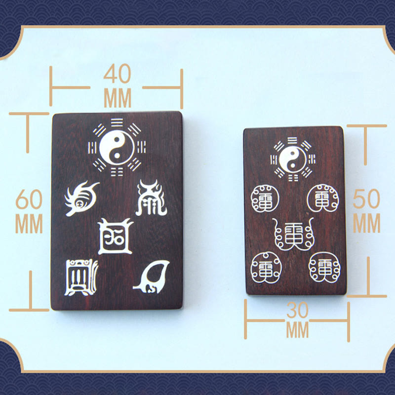 Collier Yin Yang en argent sterling et bois de santal rouge | Protection