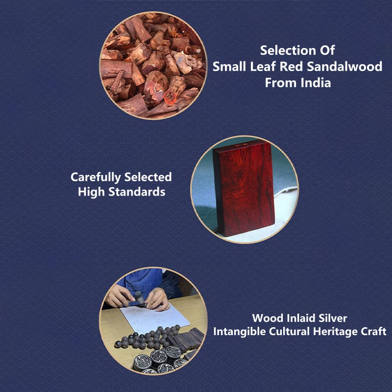 Collier Yin Yang en argent sterling et bois de santal rouge | Protection