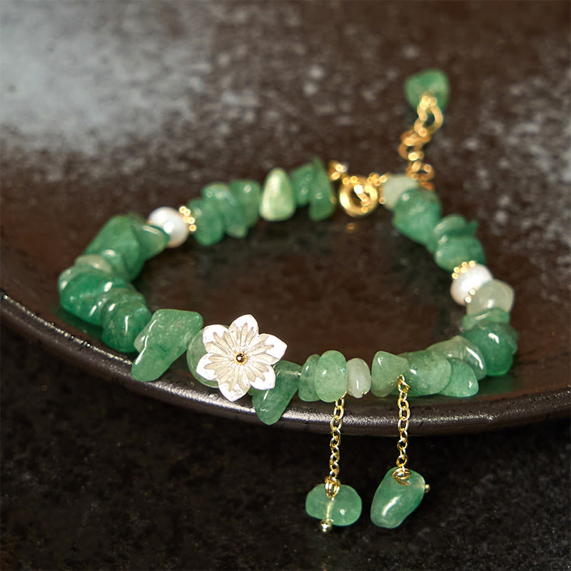 Bracelet Quartz Fraise Fraise Verte &amp; Super Seven