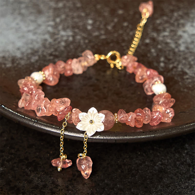 Bracelet Quartz Fraise Fraise Verte &amp; Super Seven