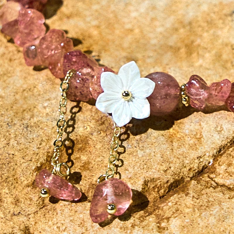 Bracelet Quartz Fraise Fraise Verte &amp; Super Seven