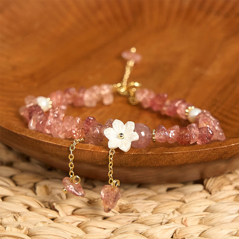 Bracelet Quartz Fraise Fraise Verte &amp; Super Seven