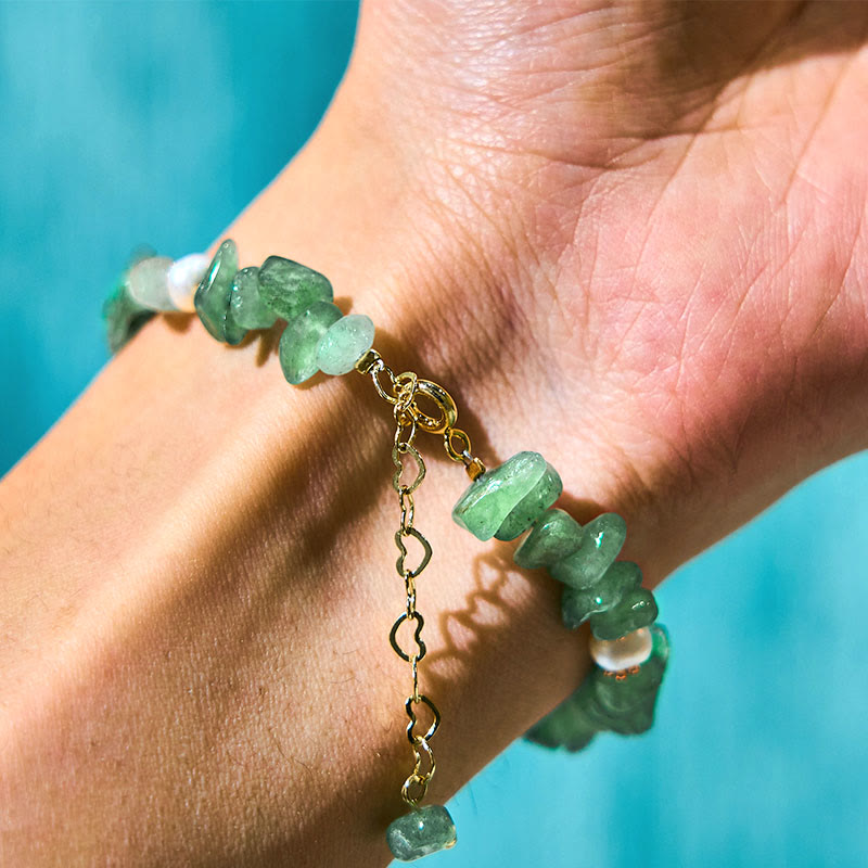 Bracelet Quartz Fraise Fraise Verte &amp; Super Seven