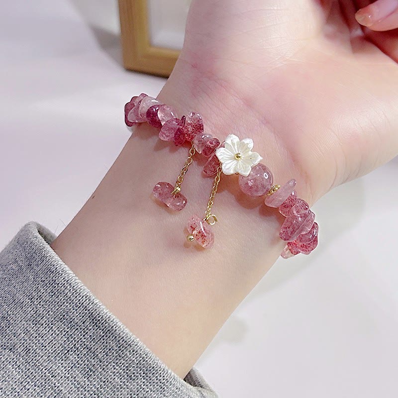 Bracelet Quartz Fraise Fraise Verte &amp; Super Seven