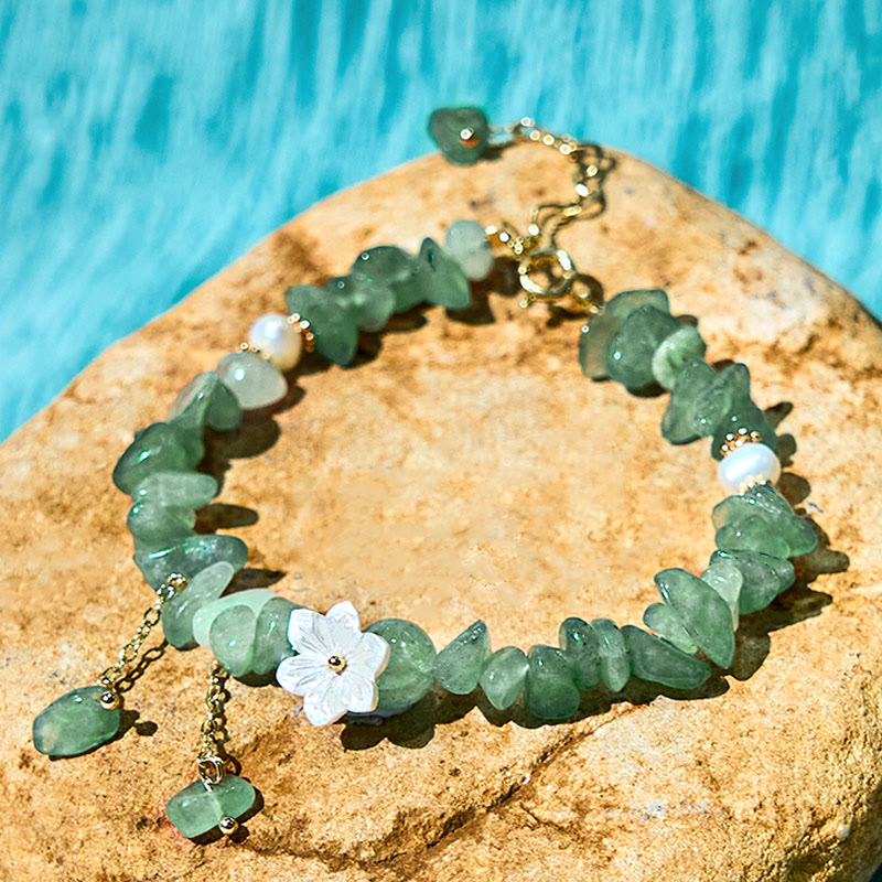 Bracelet Quartz Fraise Fraise Verte &amp; Super Seven