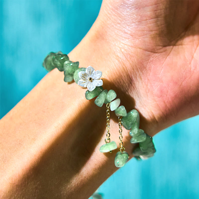 Bracelet Quartz Fraise Fraise Verte &amp; Super Seven