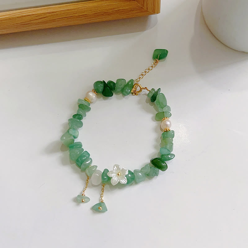 Bracelet Quartz Fraise Fraise Verte &amp; Super Seven