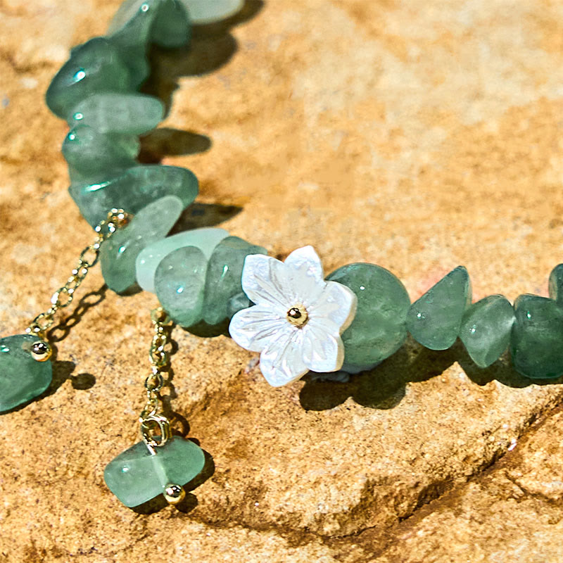 Bracelet Quartz Fraise Fraise Verte &amp; Super Seven