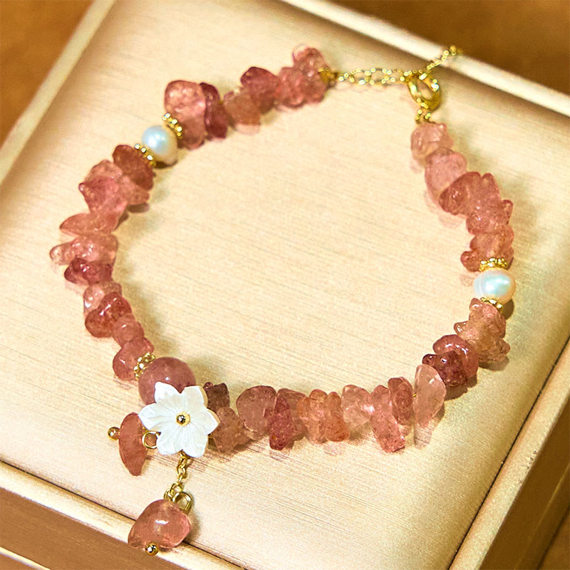 Bracelet Quartz Fraise Fraise Verte &amp; Super Seven
