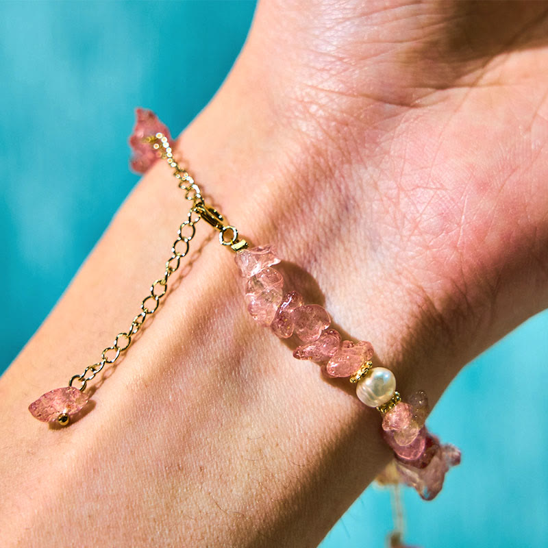 Bracelet Quartz Fraise Fraise Verte &amp; Super Seven