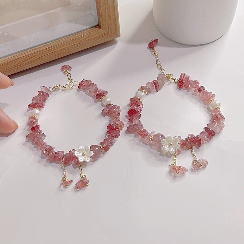 Bracelet Quartz Fraise Fraise Verte &amp; Super Seven