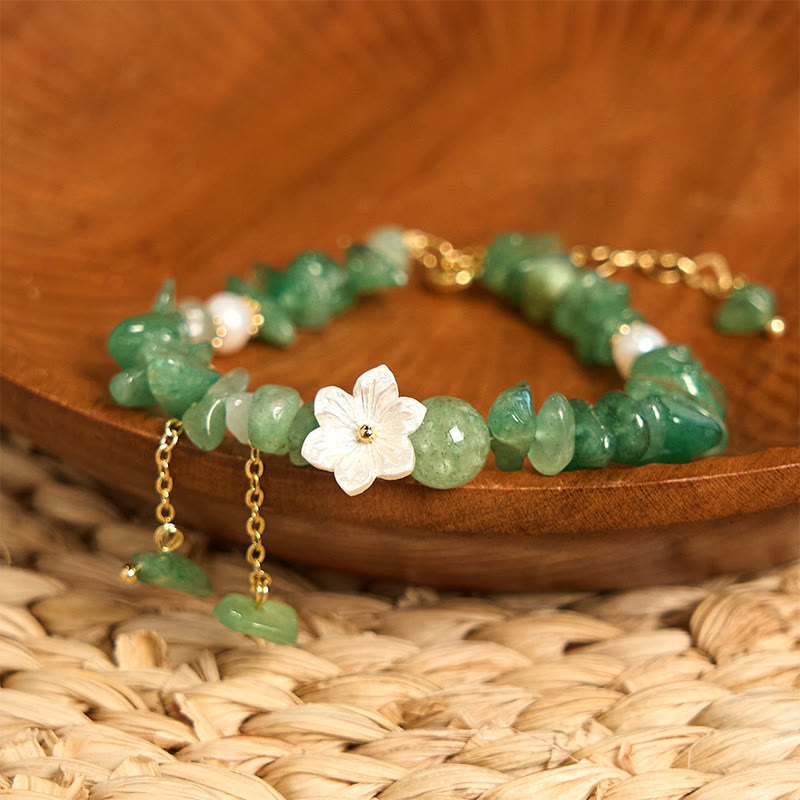 Bracelet Quartz Fraise Fraise Verte &amp; Super Seven