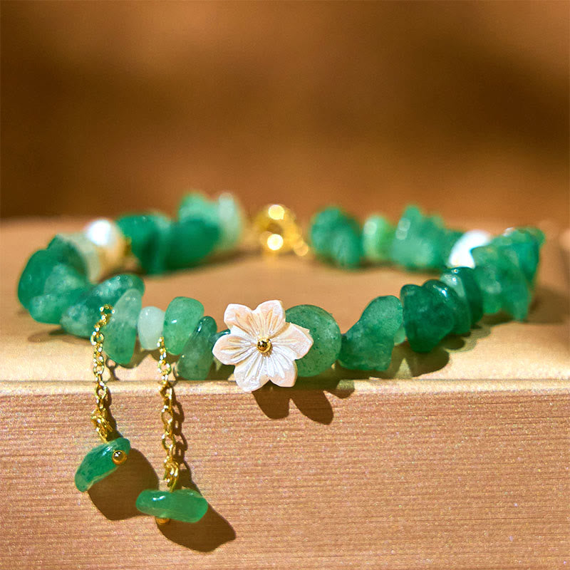 Bracelet Quartz Fraise Fraise Verte &amp; Super Seven
