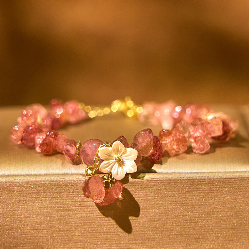 Bracelet Quartz Fraise Fraise Verte &amp; Super Seven