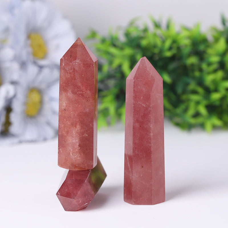 Strawberry Quartz Crystal Tower 2.4-4.5 inch Healing Point