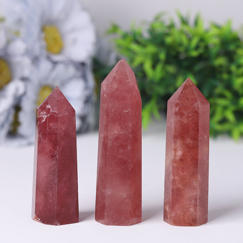 Strawberry Quartz Crystal Tower 2.4-4.5 inch Healing Point