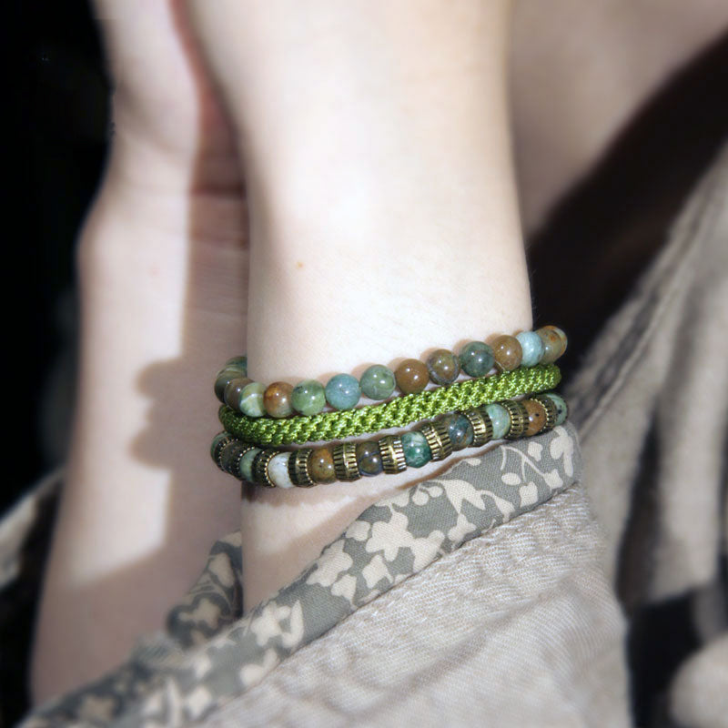 Bracelets en cuivre et pierre de soleil pour la chance et l'abondance