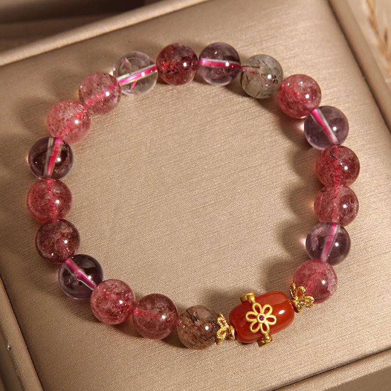 Bracelet de positivité en agate rouge cristal Super Seven