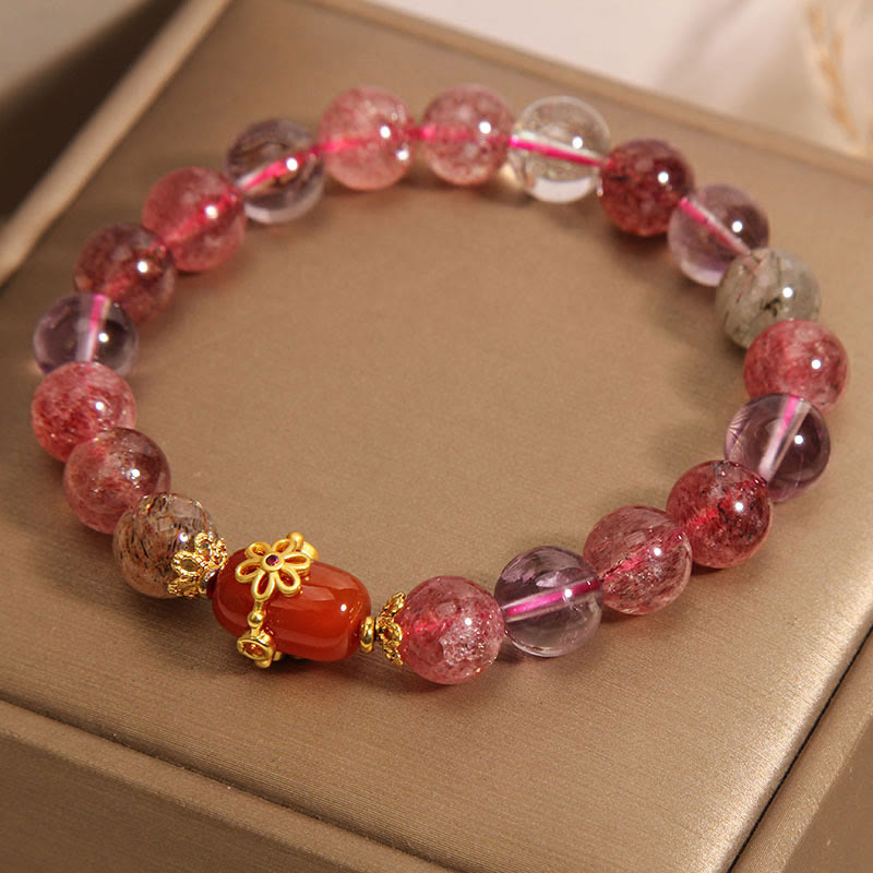 Bracelet de positivité en agate rouge cristal Super Seven