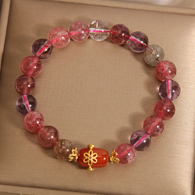 Bracelet de positivité en agate rouge cristal Super Seven