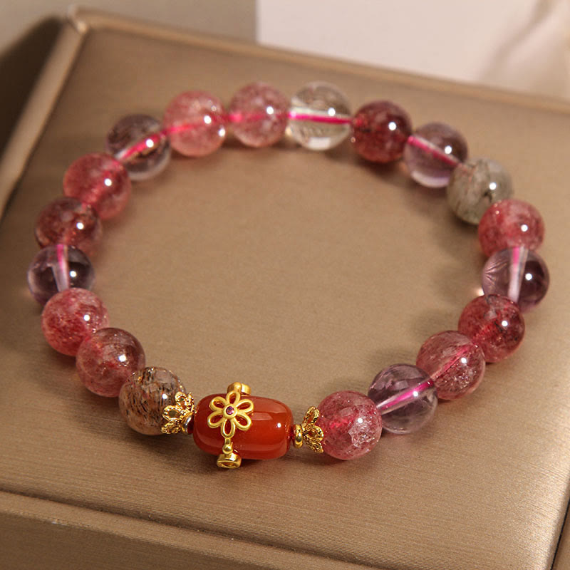 Bracelet de positivité en agate rouge cristal Super Seven