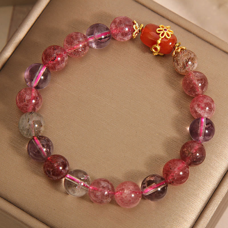 Bracelet de positivité en agate rouge cristal Super Seven