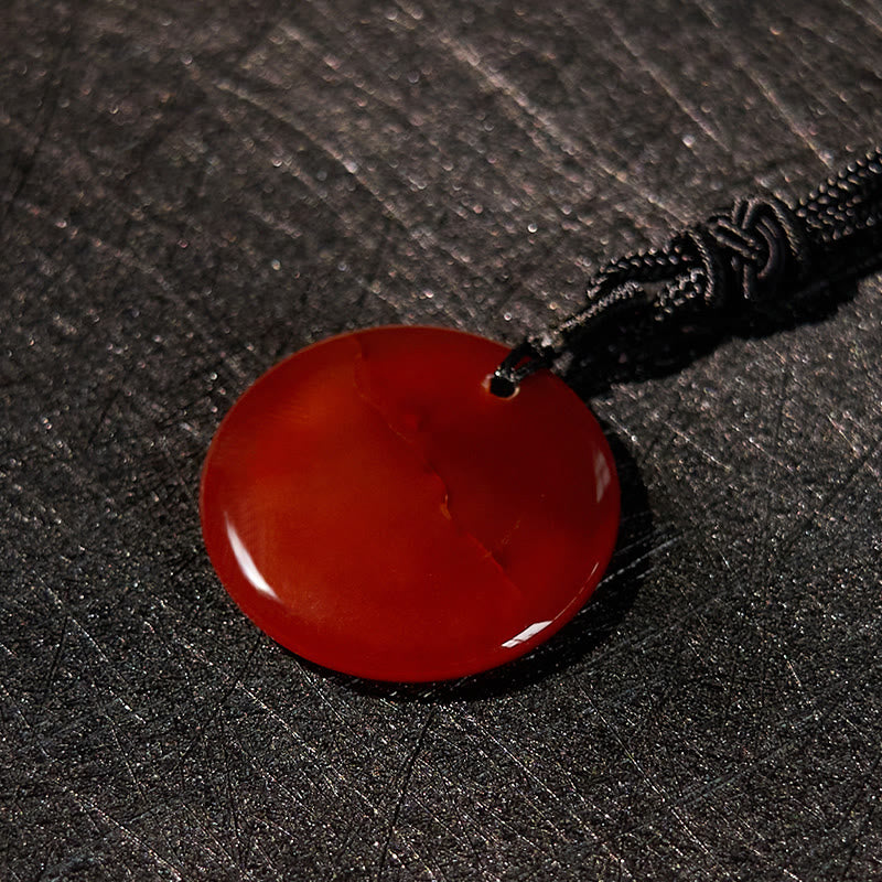 Collier de purification en obsidienne noire à motif de lotus svastika