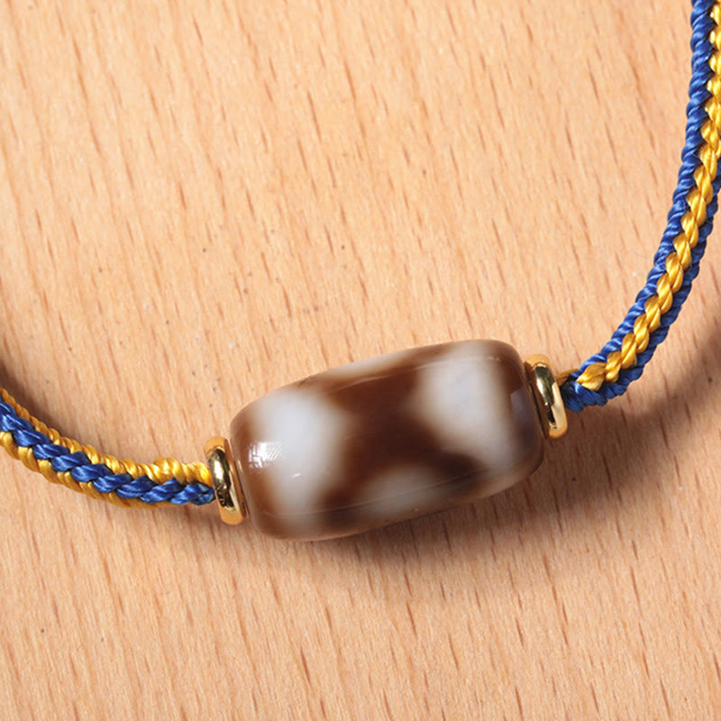 Bracelet spirituel en perles Dzi à trois yeux pour la chance et le bonheur