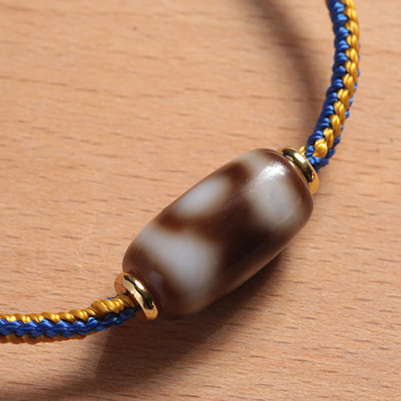 Bracelet spirituel en perles Dzi à trois yeux pour la chance et le bonheur