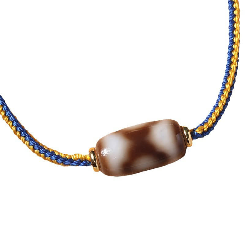 Bracelet spirituel en perles Dzi à trois yeux pour la chance et le bonheur