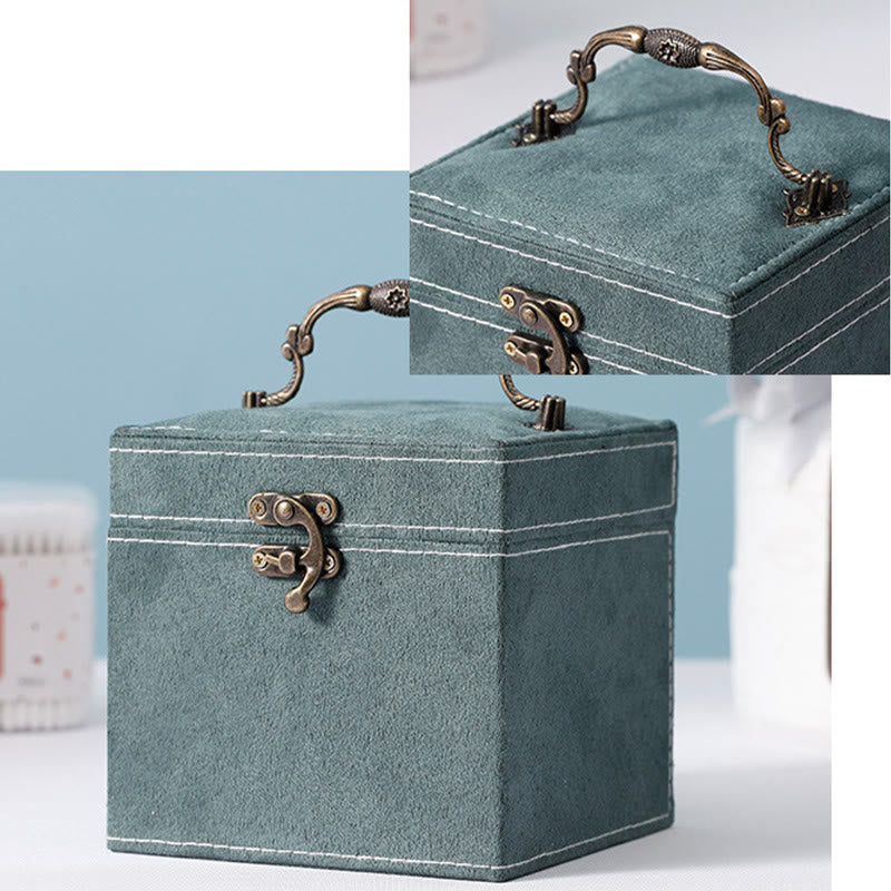 Boîte à bijoux en flanelle à trois niveaux | Zen Decor
