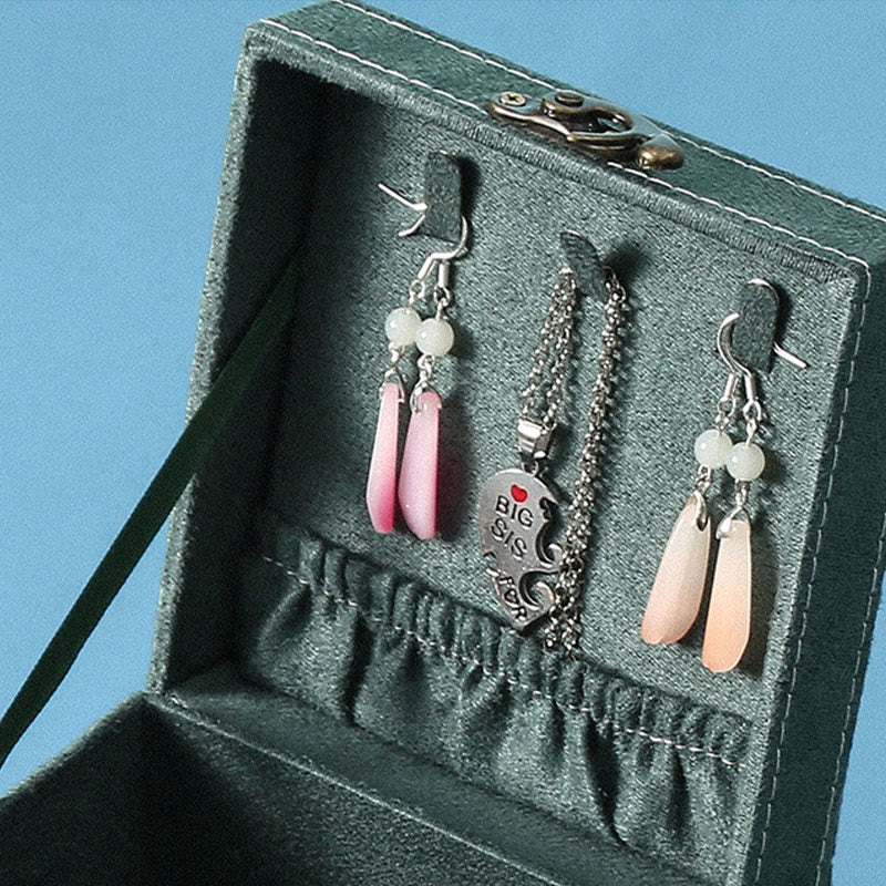 Boîte à bijoux en flanelle à trois niveaux | Zen Decor