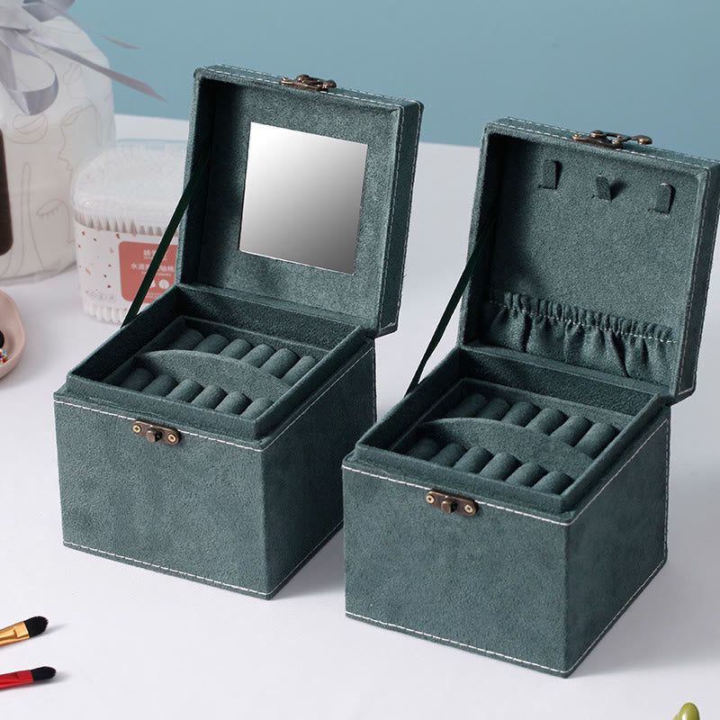 Boîte à bijoux en flanelle à trois niveaux | Zen Decor