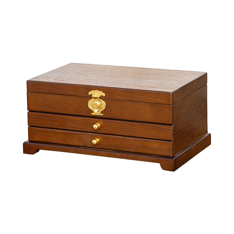 Coffret à bijoux en bois à trois niveaux pour un rangement zen