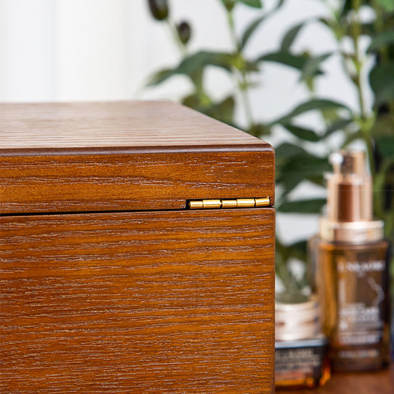 Coffret à bijoux en bois à trois niveaux pour un rangement zen