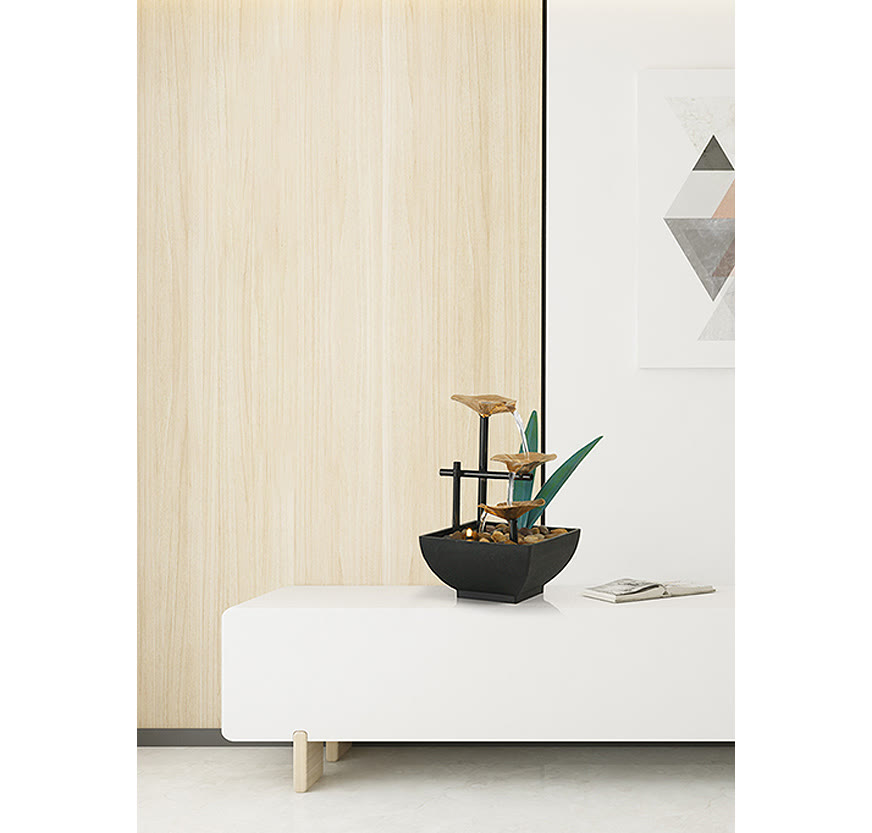 Fontaine cascade Lotus à trois niveaux | Décoration de table zen