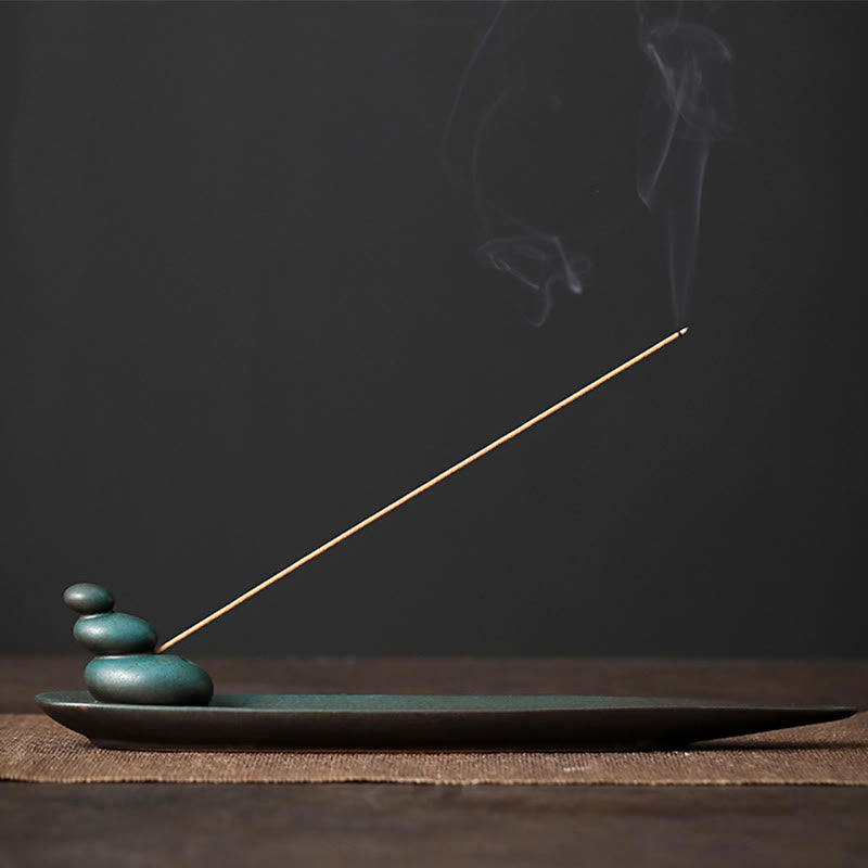 Brûleur d'encens en céramique à trois pierres pour fournitures de méditation