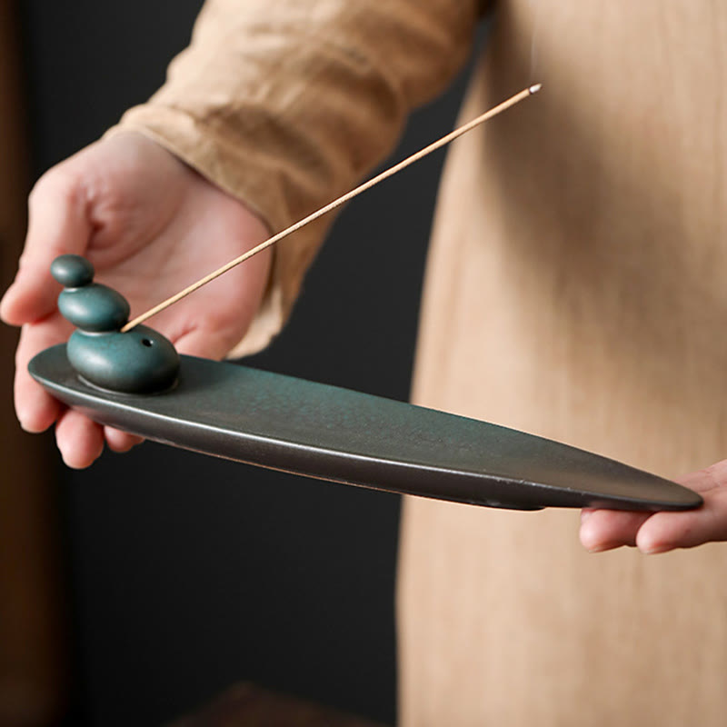 Brûleur d'encens en céramique à trois pierres pour fournitures de méditation