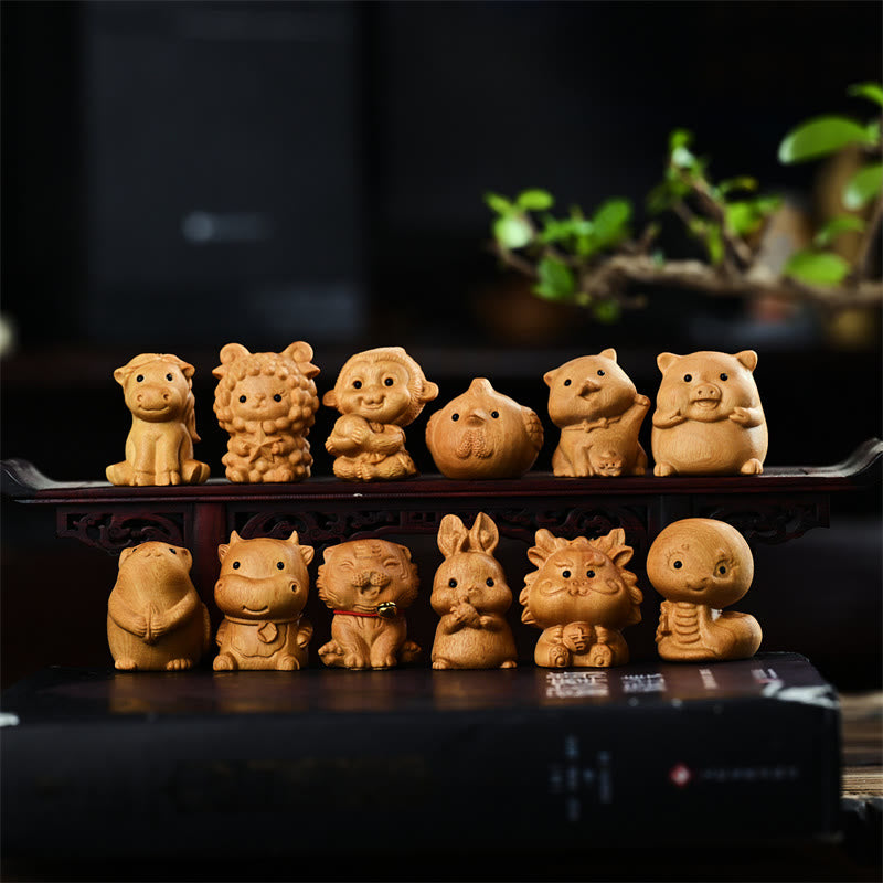 Mini décoration animalière du zodiaque chinois pour la prospérité