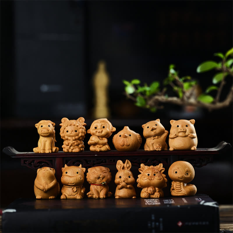 Mini décoration animalière du zodiaque chinois pour la prospérité