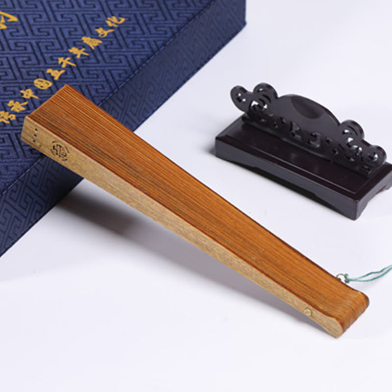 Éventail chinois pliant en bois de Thuja Sutchuenensis, 23 cm, art culturel
