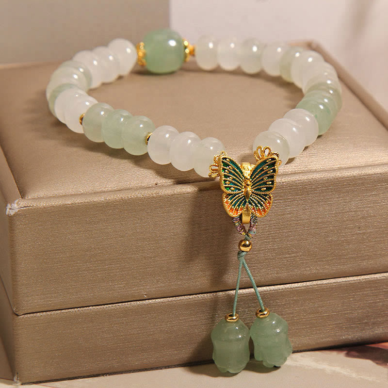 Bracelet de prospérité papillon en jade Tianshan 14-16 cm