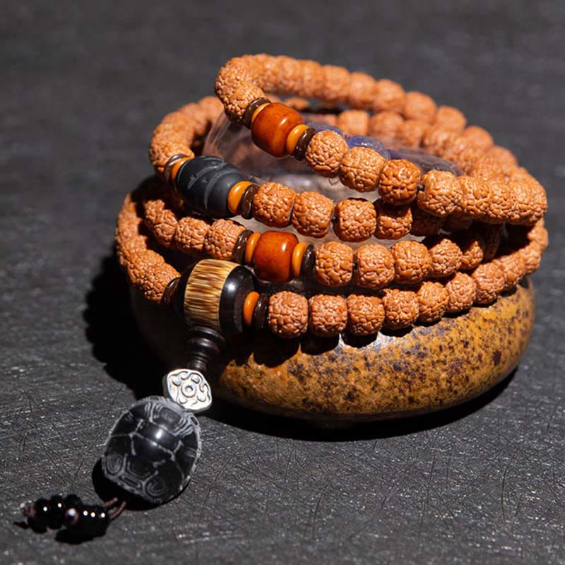 Bracelet Mala tibétain à 108 perles Bodhi Seed Zodiac Charm