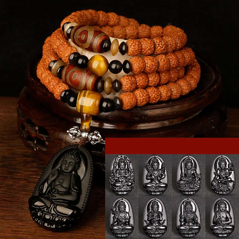 Bracelet Mala tibétain à 108 perles Bodhi Seed Zodiac Charm
