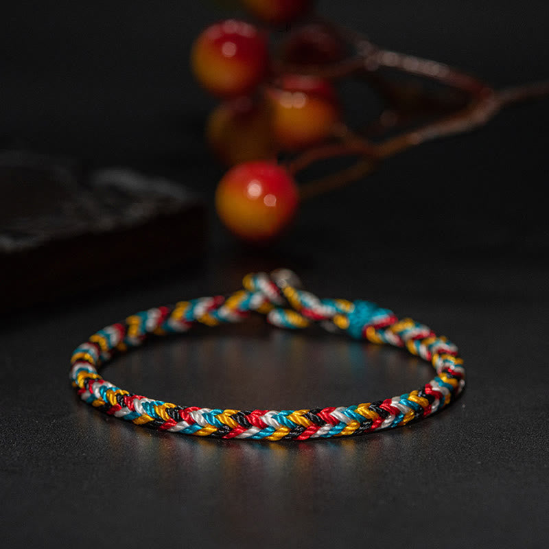 Bracelet de protection en fil rouge fait main au Tibet 16 cm