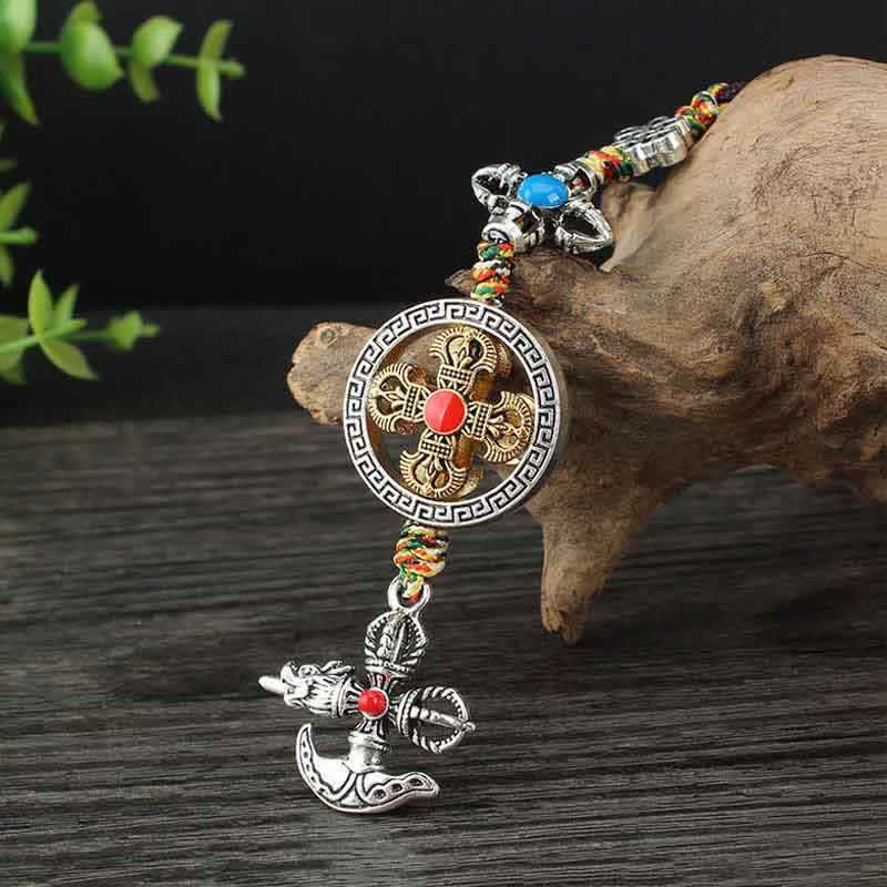 Décoration suspendue pour voiture avec pouvoir spirituel Vajra du Tibet